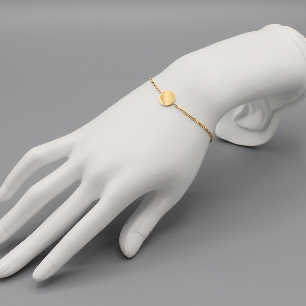 Jewelry bracelet full moon sky celestial gold tone dainty round minimalist new - Picture 3 of 5